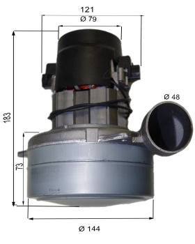 Saugmotor 230 V 1500 W zweistufig TP mit Seitenrohr