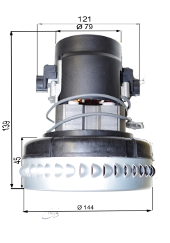 Saugmotor 230 V 1200 W einstufig TP