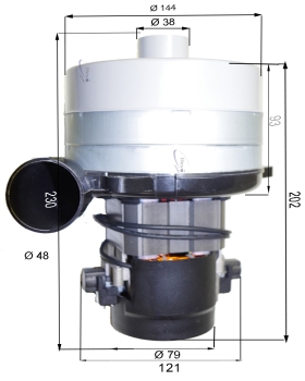 Vacuum motor for IPC - Cleantime CT 160 BF 85