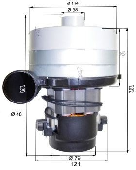 Vacuum motor for Gansow Titan 242 BF 110
