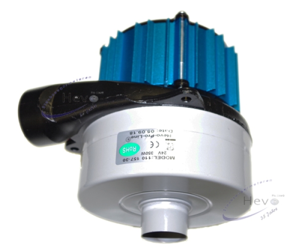 Brushless Saugmotor 24 V 350 W zweistufig mit Seitenrohr + Stutzen